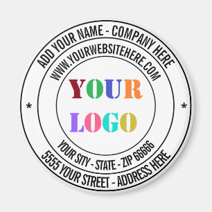 Imã Nome do logotipo de texto personalizado Endereço 