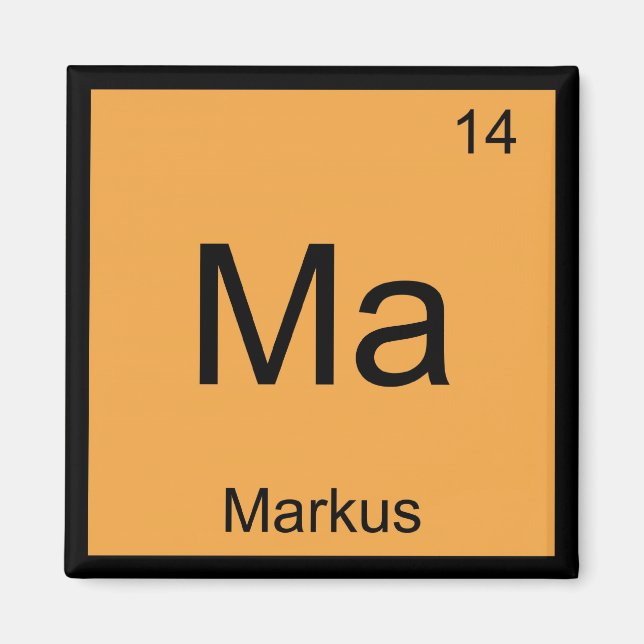 Imã Nome do Markus Elemento de Química Mesa Periódica (Frente)