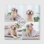 Imã Nome do Monograma da Colagem de Fotos Personalizad<br><div class="desc">Celebre seu melhor amigo com um imã personalizado da Colagem de Fotos Monogramas Pet. Quando você tem tantas memórias e fotos divertidas, uma foto não é suficiente. Nosso ímã de Foto Cachorro tem quatro fotos. Quer você tenha um novo cachorrinho, ou para memorializar todos os momentos especiais através de cada...</div>