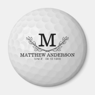 Imã Nome do Padrão de Bola de Golfe Personalizada Mono