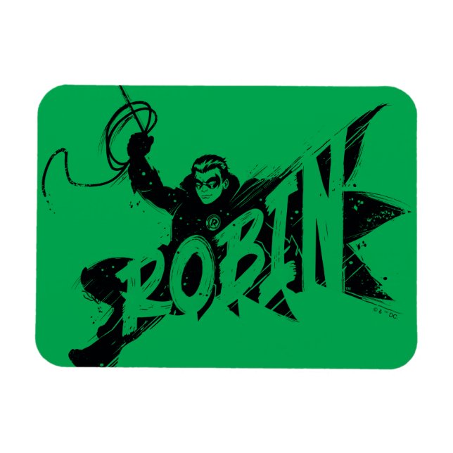 Ímã Nome do Pincel de Tinta Robin (Horizontal)