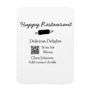 Ímã Nome do restaurante digitalizar menu QR adicionar