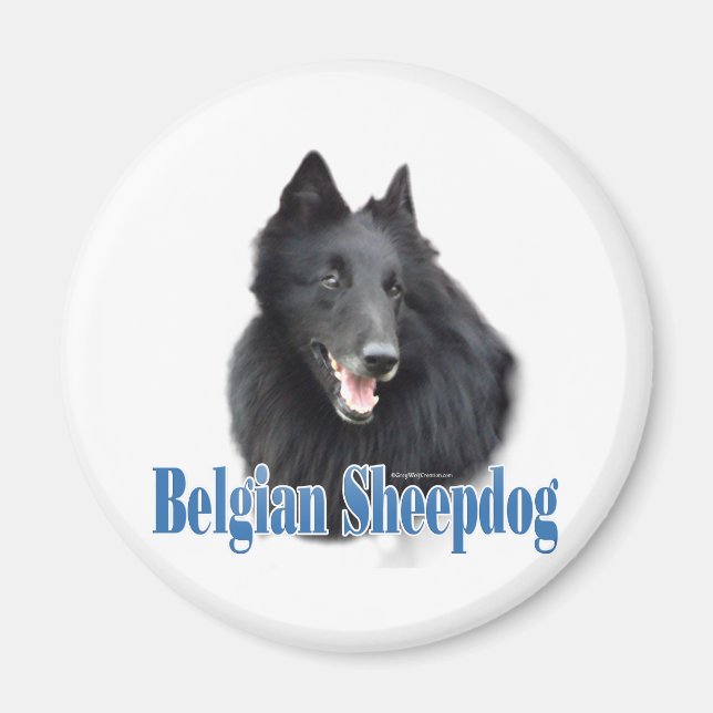 Imã Nome do Sheepdog belga - Magnet (Frente)