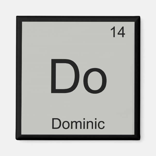 Imã Nome Dominic Elemento Químico Mesa periódica (Frente)