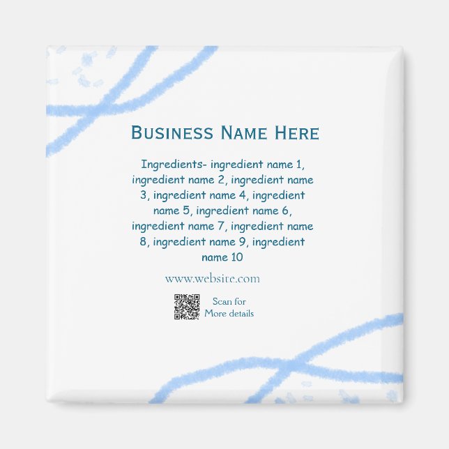 Imã Nome dos ingredientes adiciona nome comercial webs (Frente)