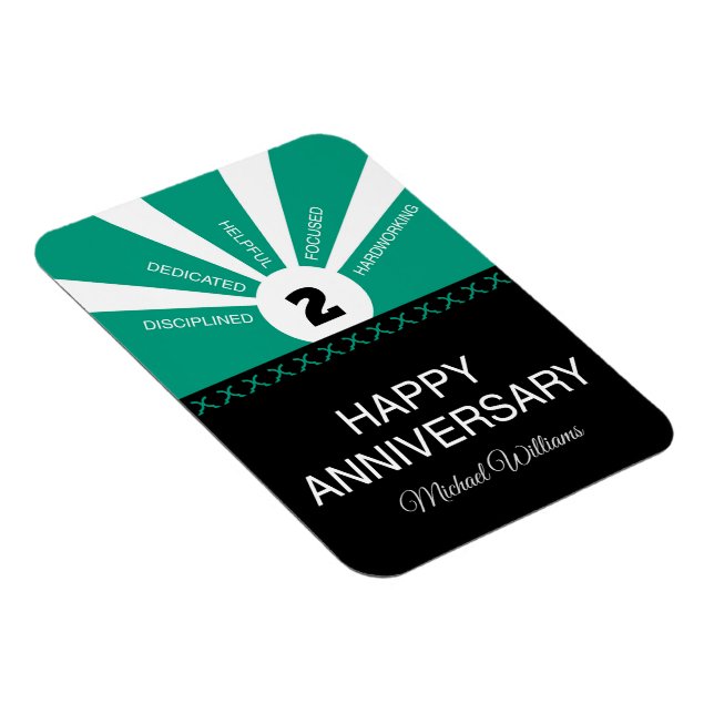 Ímã Nome e ano personalizados, Aniversário do funcioná (Lado Direito)