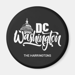 Imã Nome e Cor Personalizados Washington DC