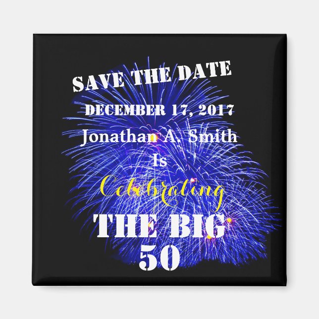 Imã Nome e data personalizados - (Frente)