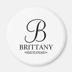 Imã Nome e Monograma da Bridesmaid Personalizada