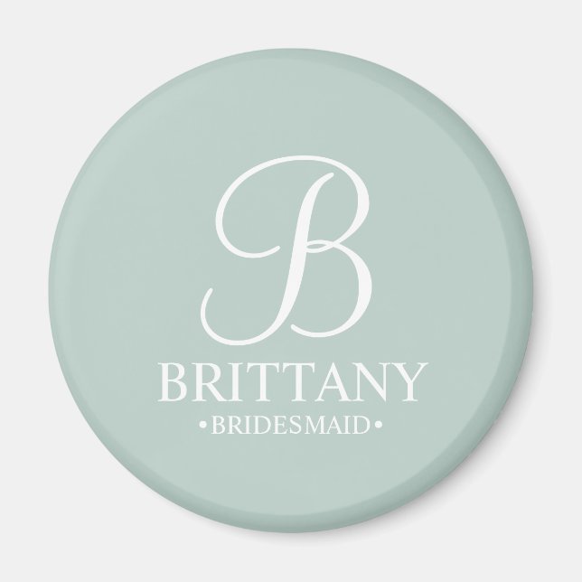 Imã Nome e Monograma da Bridesmaid Personalizada (Frente)