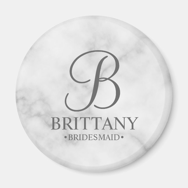 Imã Nome e Monograma da Bridesmaid Personalizada (Frente)