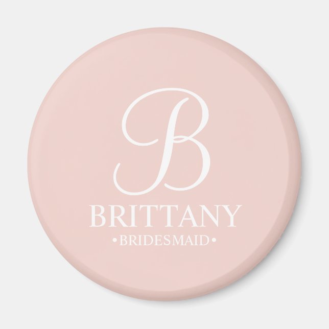 Imã Nome e Monograma da Bridesmaid Personalizada (Frente)