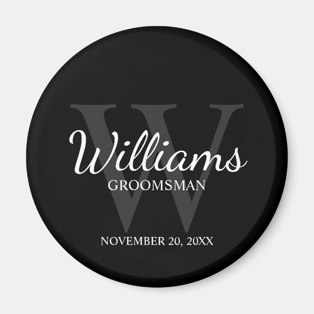 Imã Nome e Monograma de Padrinhos de casamento de Scri (Frente)