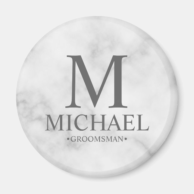 Imã Nome e Monograma do Padrinho de casamento Personal (Frente)