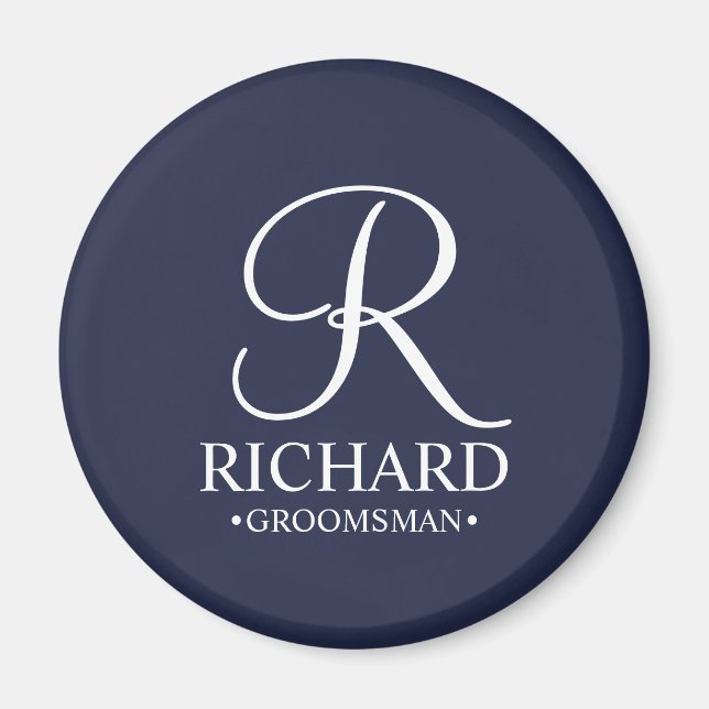 Imã Nome e Monograma Personalizados do Padrinho para a (Frente)