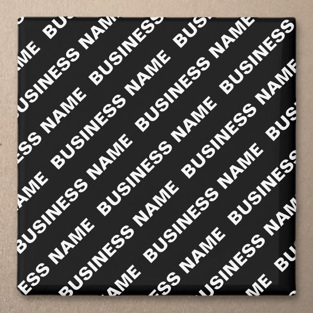 Imã Nome Editável Repetível Negrito | Branco preto sim (Criador carregado)