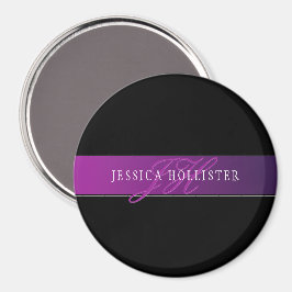 Imã Nome Elegante e Monograma Inicial/s