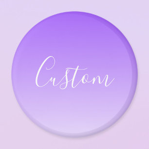 Imã Nome em Letra Cursiva & Sombreado Roxo Claro Editá