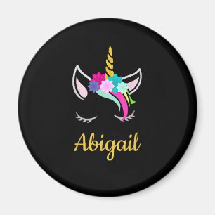 Imã Nome Escuro Abigail Unicorn T-Shirt