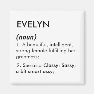 Imã Nome Evelyn, Nome editável, Nome personalizado