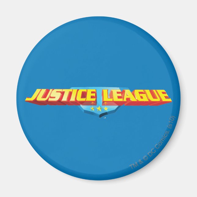 Imã Nome fino e logotipo blindado da Liga da Justiça (Frente)