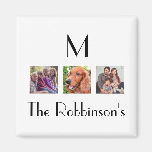 Imã Nome inicial da família de colagem de fotos modelo