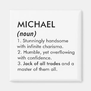Imã Nome Michael, Nome editável, Nome personalizado