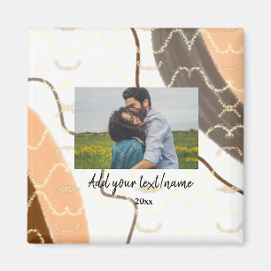 Imã nome monograma de casal personalizado simples mini
