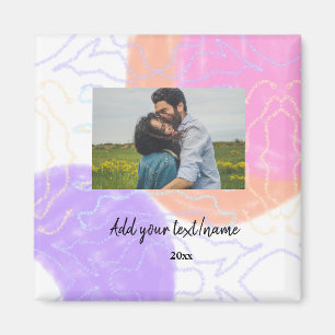 Imã nome monograma de casal personalizado simples mini