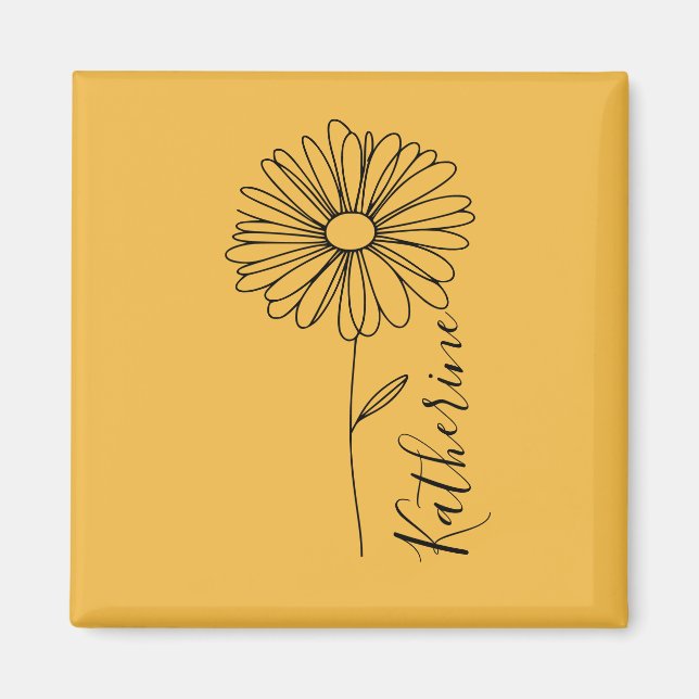 Imã Nome personalizado April daisy Birth Flower (Frente)
