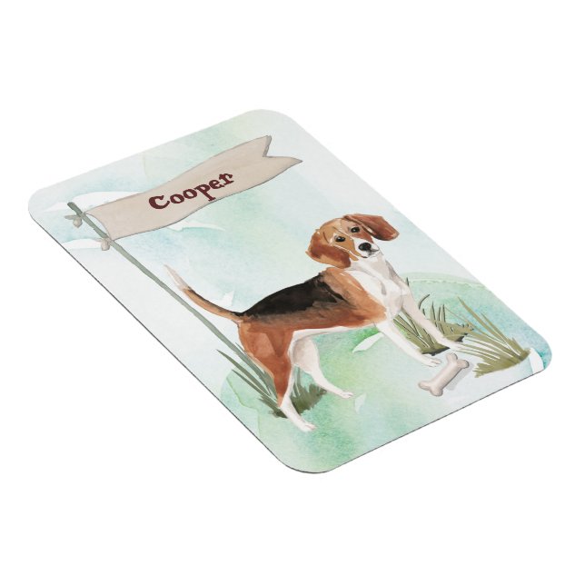 Ímã Nome personalizado Beagle Pet Dog (Lado Direito)