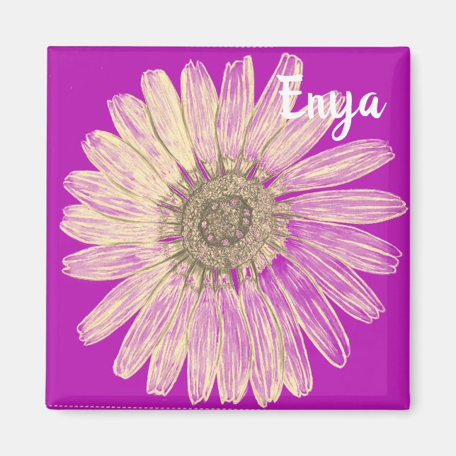 Imã Nome personalizado Bela Flor (Frente)