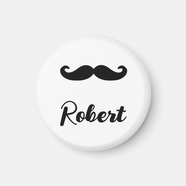 Imã Nome personalizado: bigode preto no guiador (Frente)