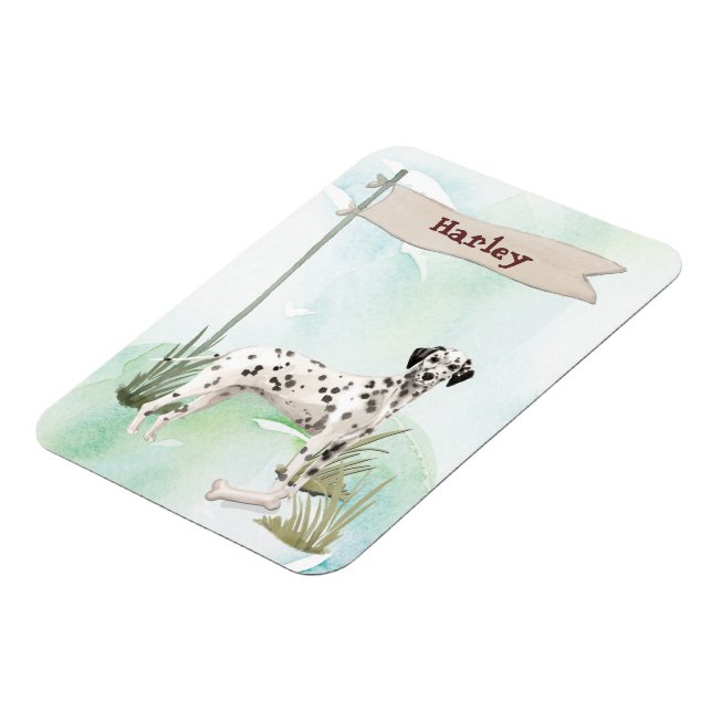 Ímã Nome Personalizado Cachorro Dalmatiano  (Left Side)