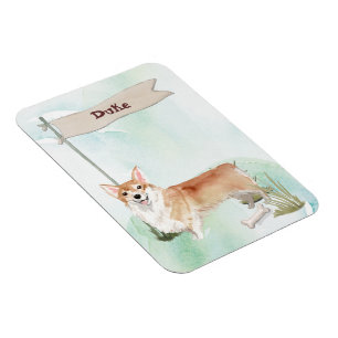 Ímã Nome Personalizado Cão de Pet Corgi