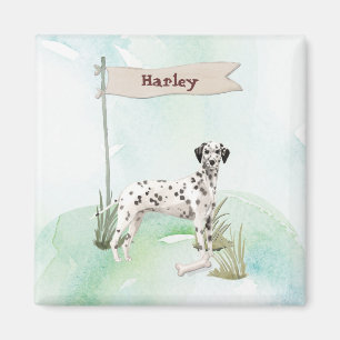 Imã Nome Personalizado Cão de Pet Dalmaciano