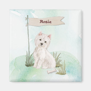 Imã Nome Personalizado Cão de Pet Westie