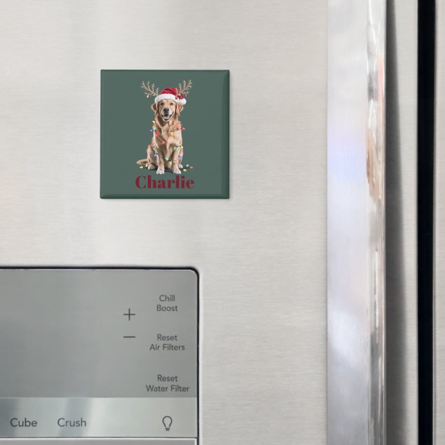 Imã Nome Personalizado Cão de Retriever de Ouro de Nat (In Situ (Fridge))