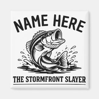 Imã Nome Personalizado Clássico Tempestade de Pesca de