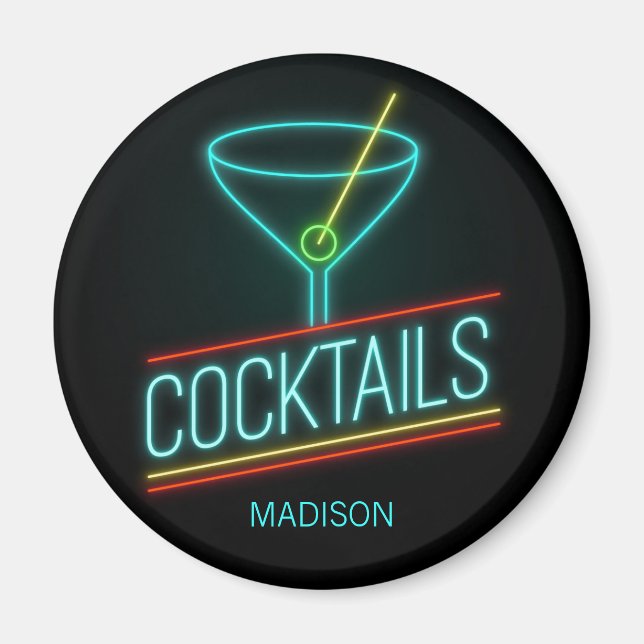 Imã Nome personalizado COCTAILS (Frente)