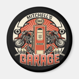 Imã Nome Personalizado Colagem de Bomba de Gás Retrosp