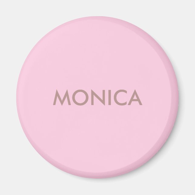 Imã Nome personalizado cor de rosa feminino (Frente)