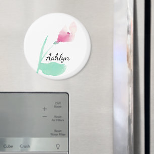 Imã Nome Personalizado da Flor Rosa
