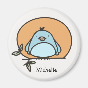 Imã Nome Personalizado da Ilustração do Bluebird Gráfi