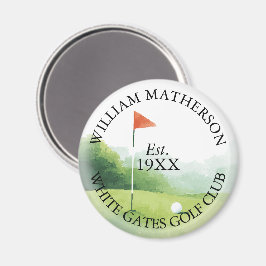 Imã Nome Personalizado de Clube de Golfe Clássico