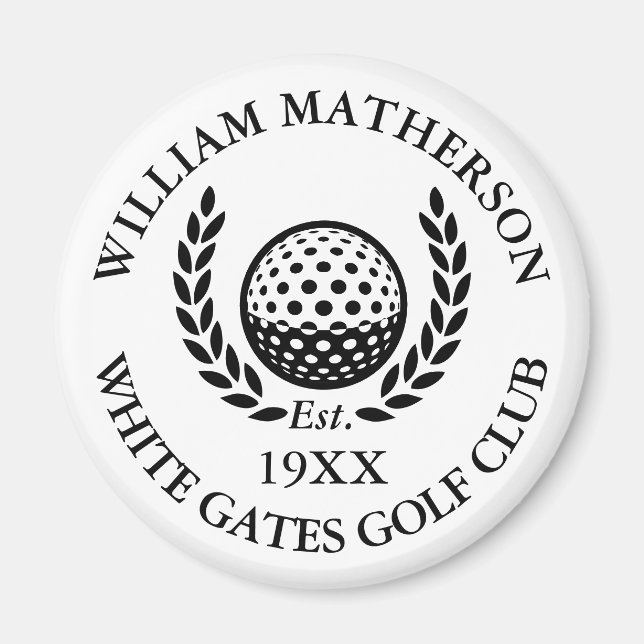 Imã Nome Personalizado de Clube de Golfe Clássico (Frente)