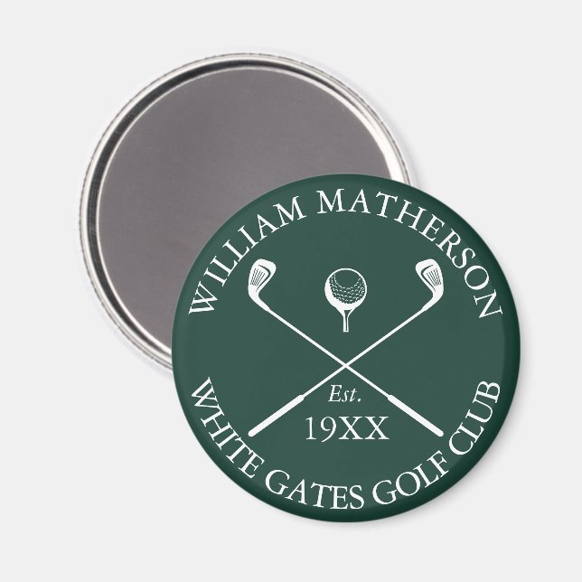 Imã Nome Personalizado de Clube de Golfe Clássico Esme (Front/Back)