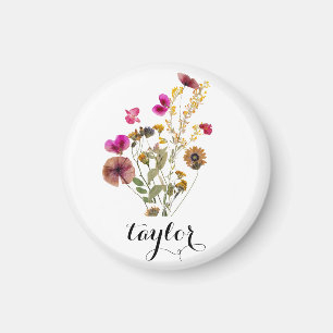 Imã Nome Personalizado de Flor Selvagem