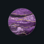 Imã Nome Personalizado de Geodo Glitter Dourado Violet<br><div class="desc">Agate Purple Violet Glitter Geode Dourado Nome Personalizado do Sparkle Marble Personalizado Birthday - Aniversário ou Oferta de Casamento - Adicione Seu Nome - Texto ou Remover - Torne Seu Presente Especial - Redimensione e mova ou adicione texto / elementos com a ferramenta de personalização. Design por MIGNED. Por favor,...</div>
