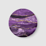 Imã Nome Personalizado de Geodo Glitter Dourado Violet<br><div class="desc">Agate Purple Violet Glitter Geode Dourado Nome Personalizado do Sparkle Marble Personalizado Birthday - Aniversário ou Oferta de Casamento - Adicione Seu Nome - Texto ou Remover - Torne Seu Presente Especial - Redimensione e mova ou adicione texto / elementos com a ferramenta de personalização. Design por MIGNED. Por favor,...</div>